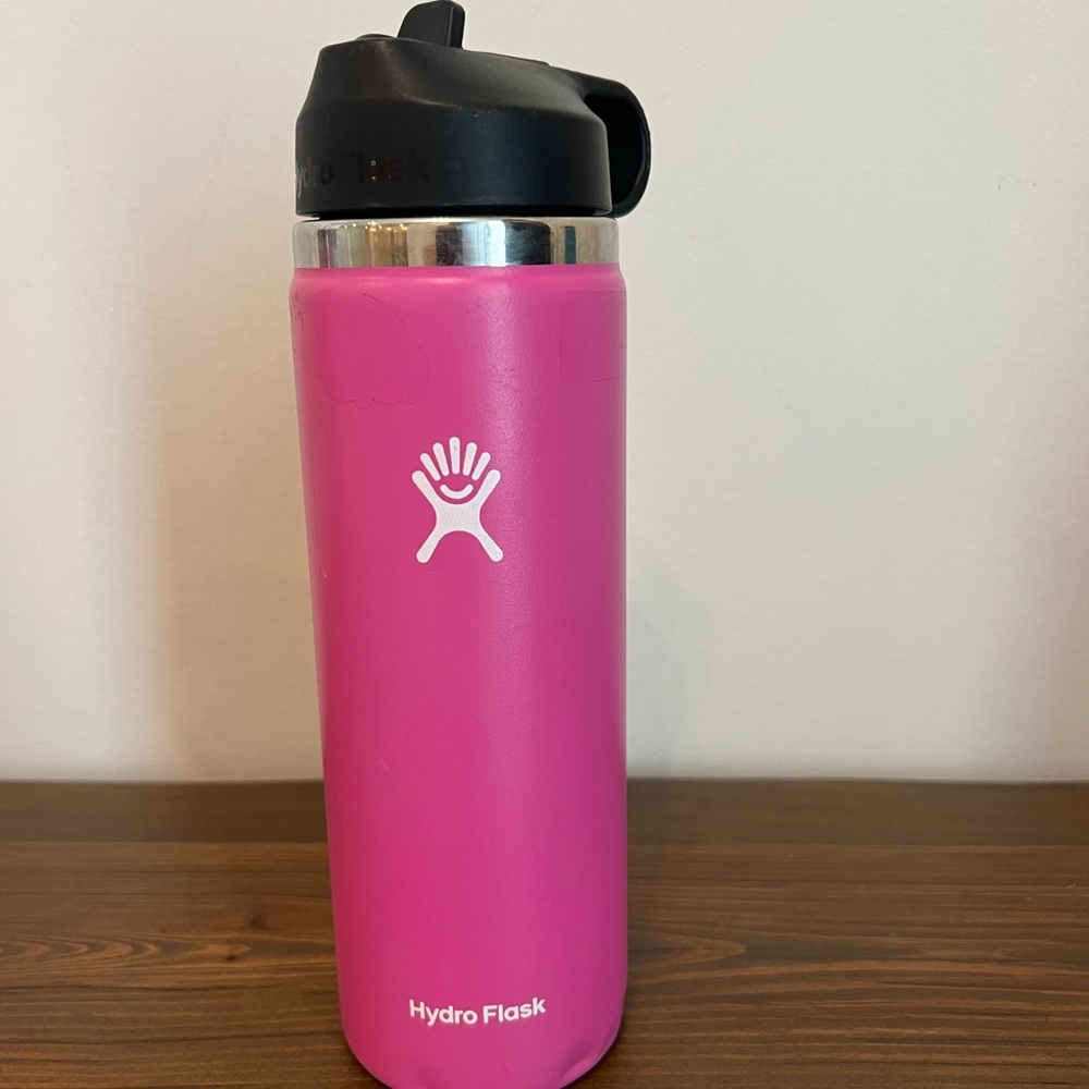 20 oz Wide Mouth with Flex Straw Cap Pink Good condition